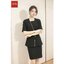 ชุดพนักงานนวดสปา ชุดพนักงานเสริมสวย ชุดทำงาน ชุดสูท S6809002 ดำ S-3XL