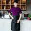 เสื้อฟอร์มพนักงานร้านอาหารกาแฟโรงแรม แขนสั้น G6301001 แดง ม่วง ดำ L,XL,XXL,3XL
