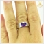แหวนอเมทิสต์แท้ สีม่วงสดใส เงินแท้925 ชุบทองคำขาว เพิ่มความมั่นใจ