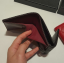 กระเป๋าสตางค์ cn caviar wallet สีดำและแดง ใบสั้น ใส่แบงค์ได้