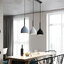 โคมไฟแขวนเพดานสไตล์โมเดิร์นก้านยาว โป๊ะโคม3สี ดำ-ขาว-เทา [HB8636]