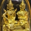 รูปหล่อ ท่านปู่-ท่านย่า (พระอินทร์และพระชายาท่านยาสุชาดา) หล่อโบราณ เนื้อมหาชนวนมวลสาร ชุปทอง ปี2559 #รับประกันแท้ - (ขนาดห้อยคอ พกพา พร้อมเลี่ยมกรอบผ่าหวาย)