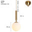 โคมไฟแขวนเพดาน Nordic Glass แก้วทรงกลมสีขาวขุ่น 15cm ก้านแบบยาว [OSL-32]