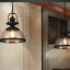 โคมไฟแขวนเพดานกระจกใสโครงสีดำ Iron Glass [GB3137]