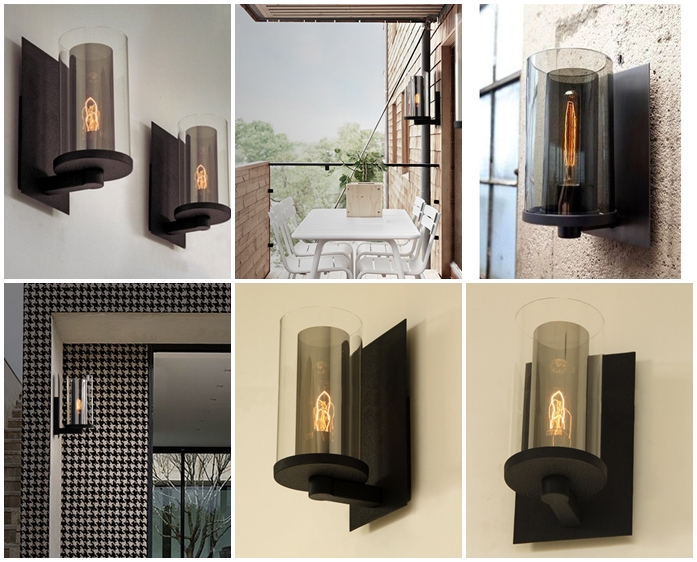 โคมไฟติดผนัง แก้วใส โคมไฟภายนอก